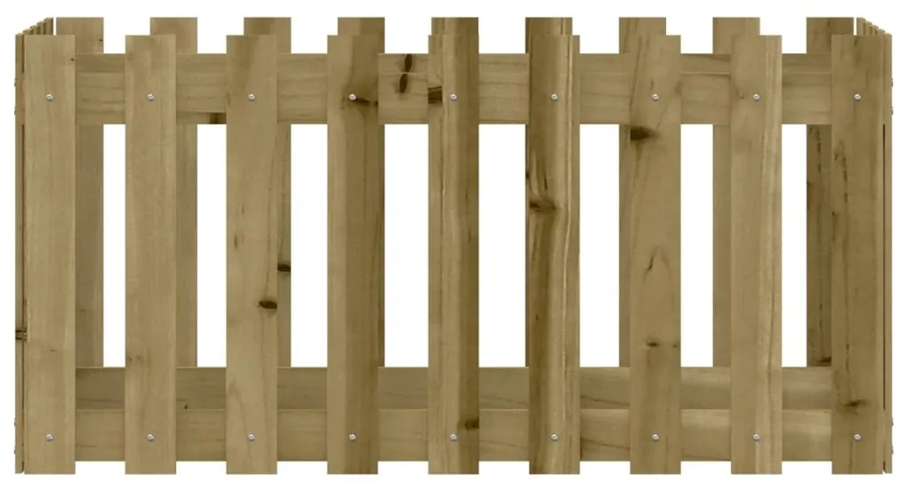 Canteiro elevado c/ design cerca 100x50x50 cm pinho impregnado