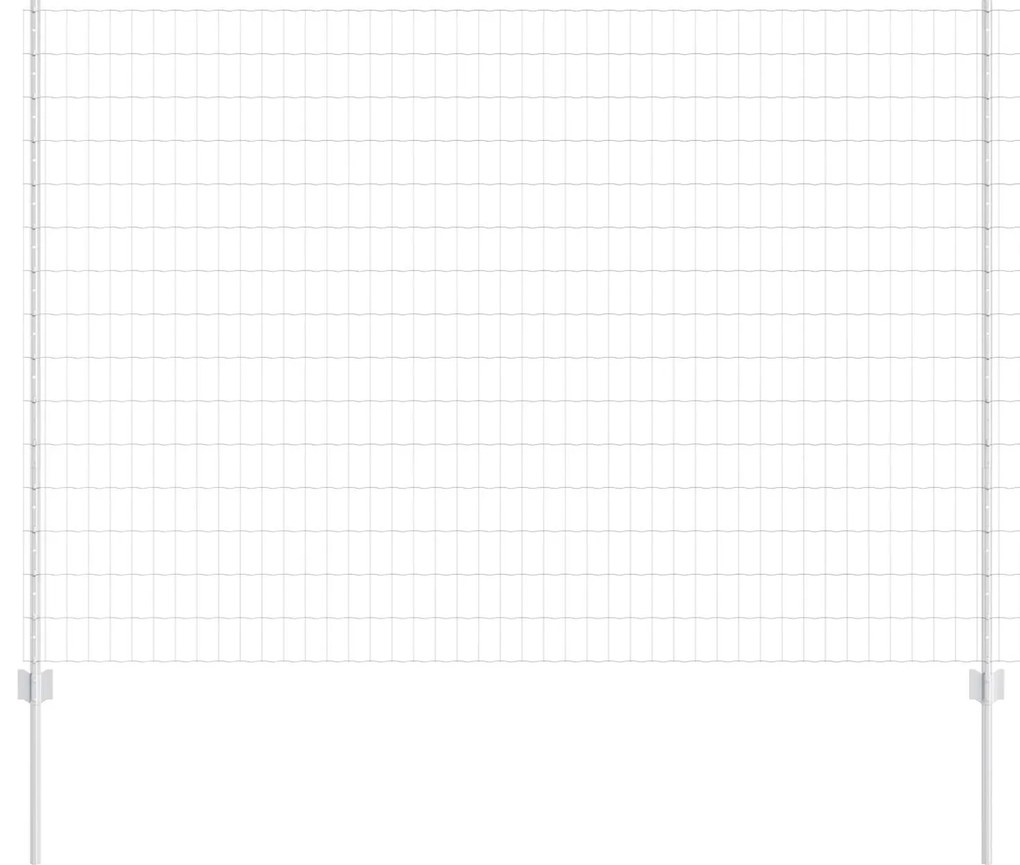 vidaXL Cerca e Poste Prateado 1,5 x 10 m Aço