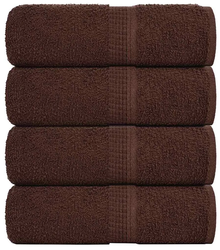 Toalhas de bidé 4 pcs 30x50 cm 360 gsm 100% algodão castanho