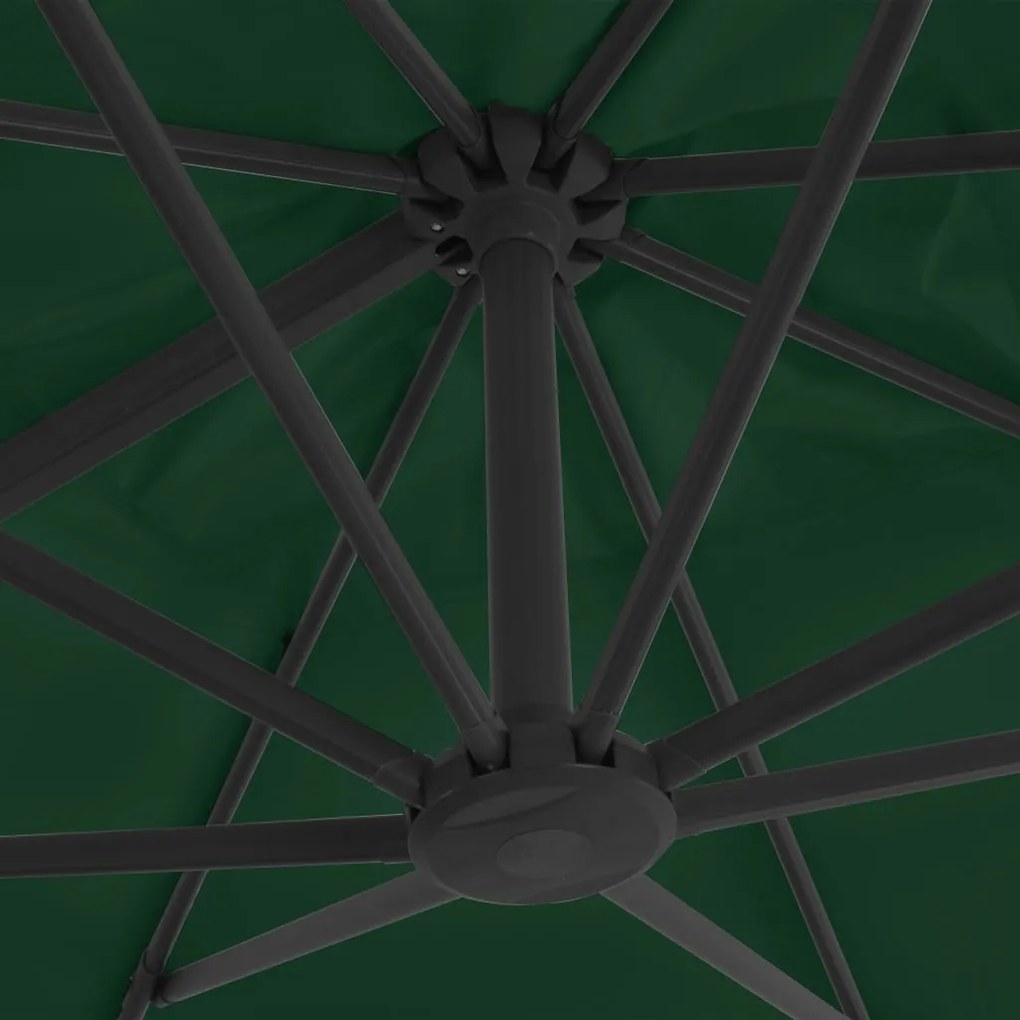 Guarda-sol de jardim com base portátil verde