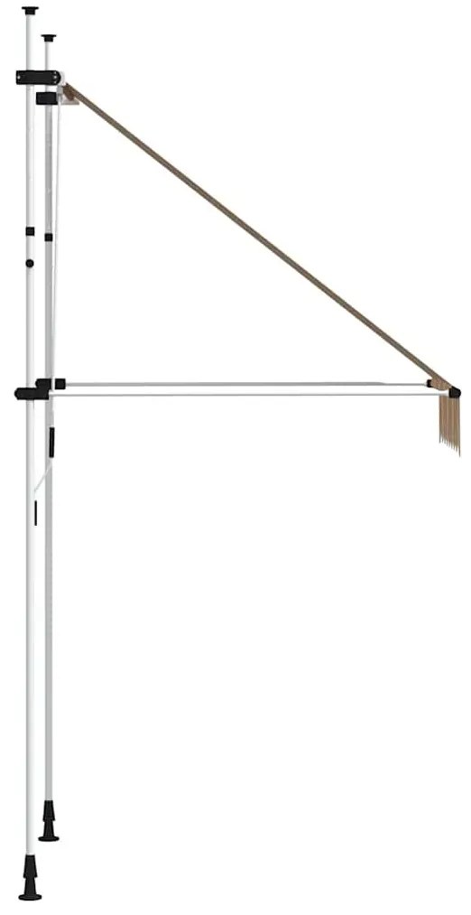 Toldo retrátil manual 100 cm riscas amarelas e azuis