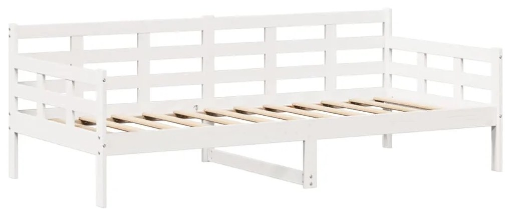 Conj. sofá-cama e banco c/ telhado 90x190cm pinho maciço branco