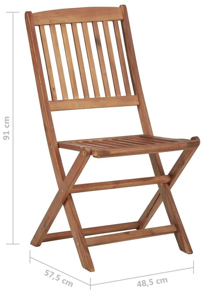 Cadeiras de jardim dobráveis 6 pcs madeira de acácia maciça