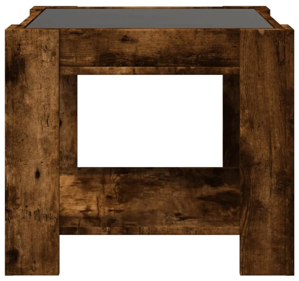Mesa de centro c/ LEDs 53x53x45 cm derivados de madeira