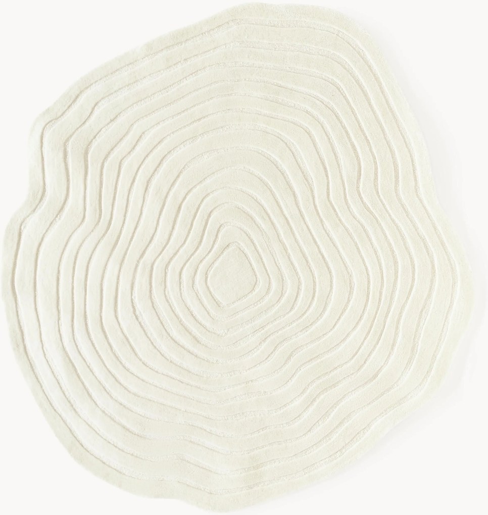 Tapete em lã artesanal com forma orgânica Niria