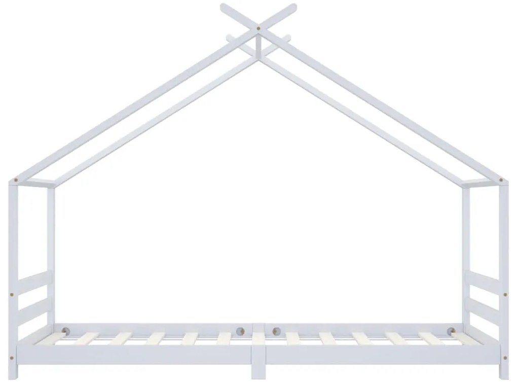 Estrutura de cama para crianças 90x200 cm pinho maciço branco