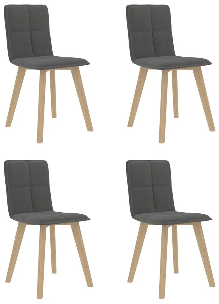 vidaXL Cadeiras de jantar 4 pcs tecido cinzento-escuro