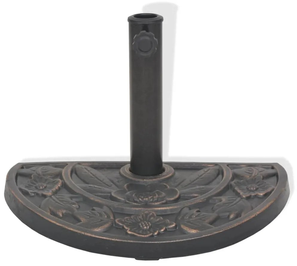 Base para guarda-sol em resina semicircular bronze 9 kg