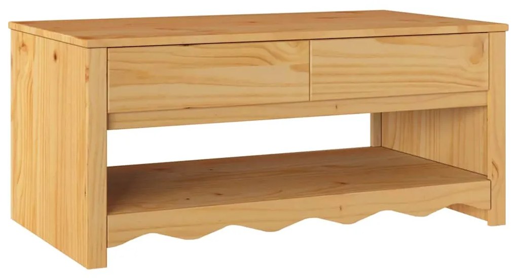 Mesa de Café vidaXL "DRAMMEN" 99x55x45 cm Madeira Sólida de Pinheiro