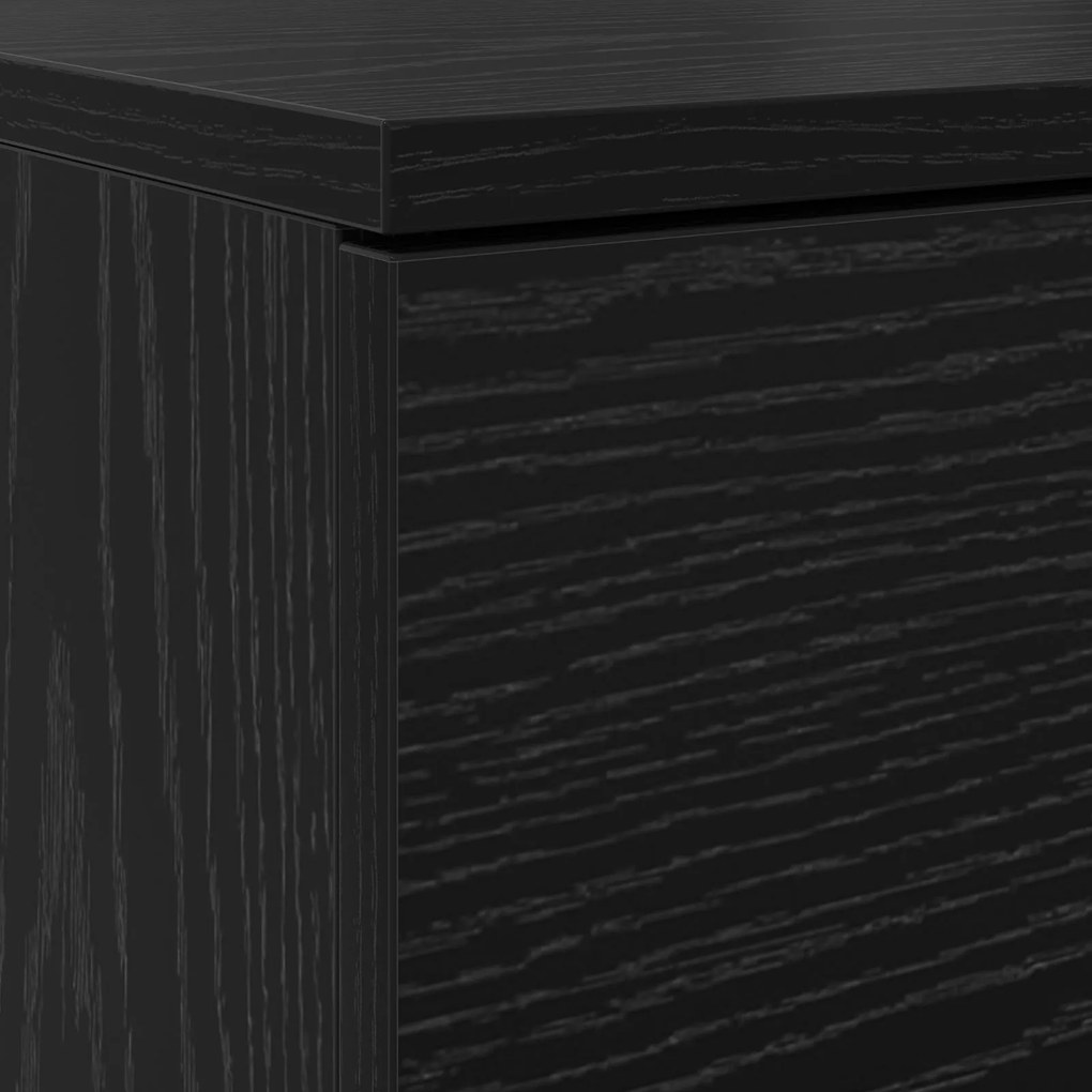 Cabine de Sapatos Carvalho Preto 100.5x28x100 cm Madeira Engenheirada