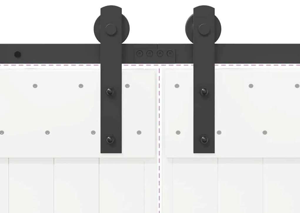 Kit de ferragens para porta deslizante 427 cm aço preto