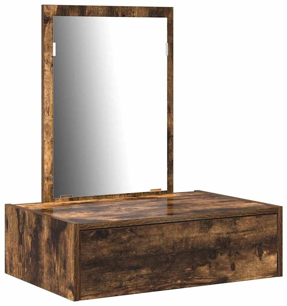 Mesa de Maquiagem Suspensa Carvalho Fumado 60x40x70 cm