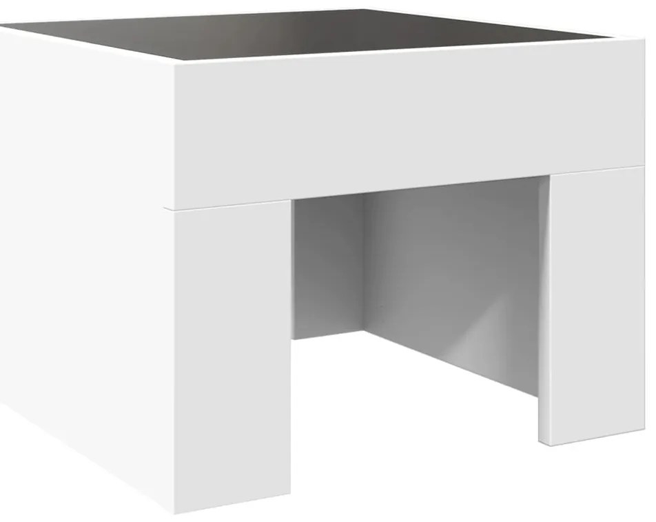 Mesa de centro com luzes LED Infinity 40x40x30 cm branco