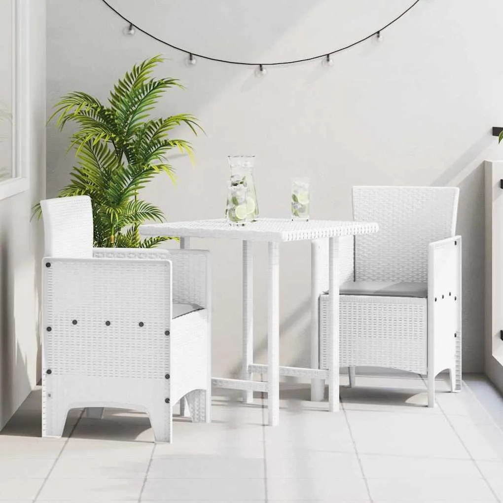 vidaXL Cadeiras de Jardim 2 pcs Branco 53 x 49 x 85 cm Plástico