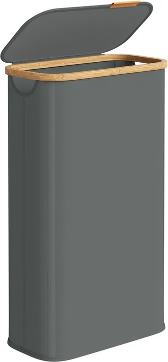 Cesto da roupa suja 42 x 22,5 x 70,5 cm com tampa, 70 litros, em tecido Oxford cinzento ardósia