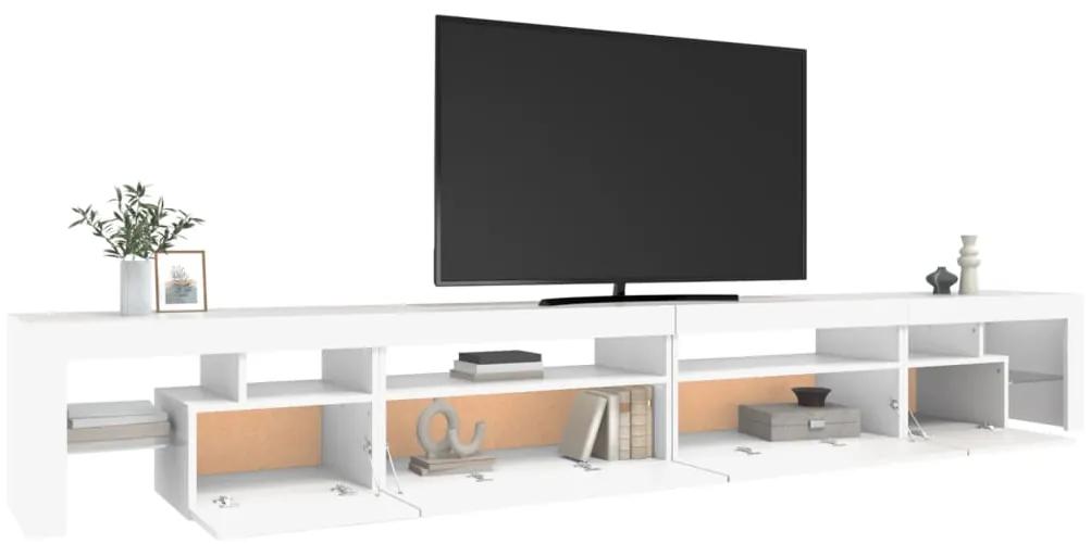 Móvel de TV com luzes LED 290x36,5x40 cm branco