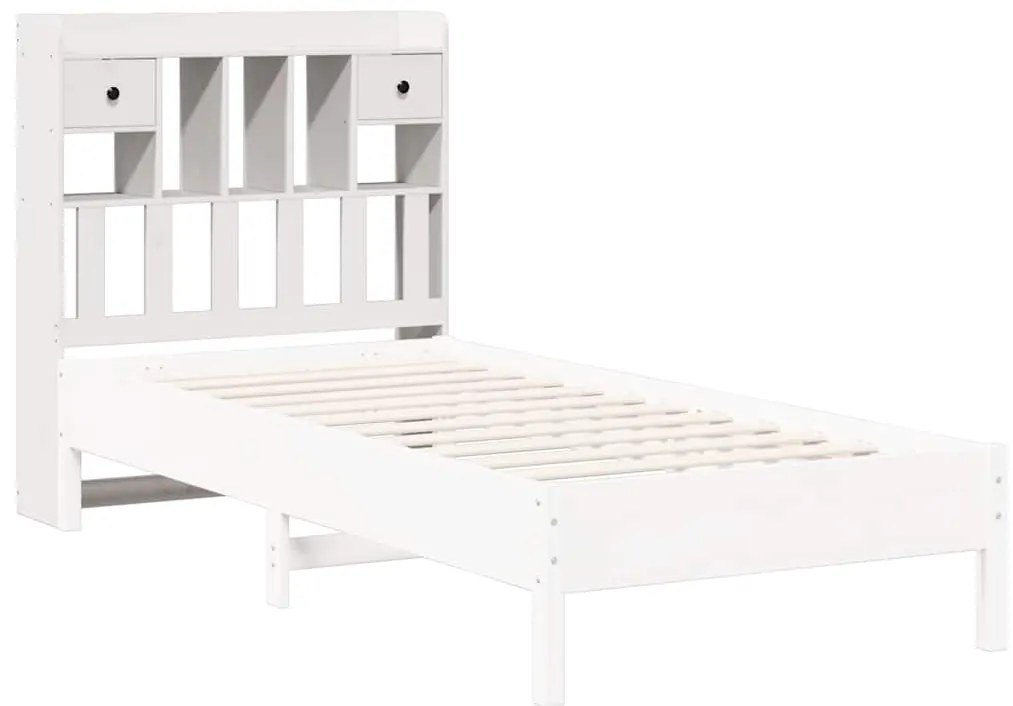 Cabeceira com arrumação 75 cm madeira de pinho maciça branco
