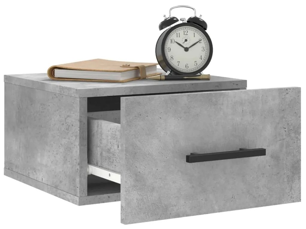 Mesas de cabeceira parede 2 pcs 35x35x20 cm cinza cimento