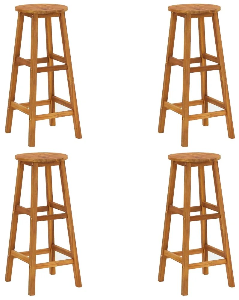Bancos de bar 4 pcs madeira de acácia maciça
