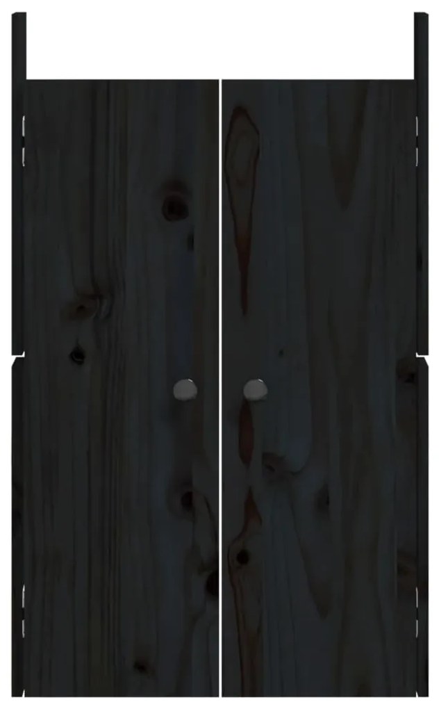 Portas de cozinha para exterior 50x9x82 cm pinho maciço preto