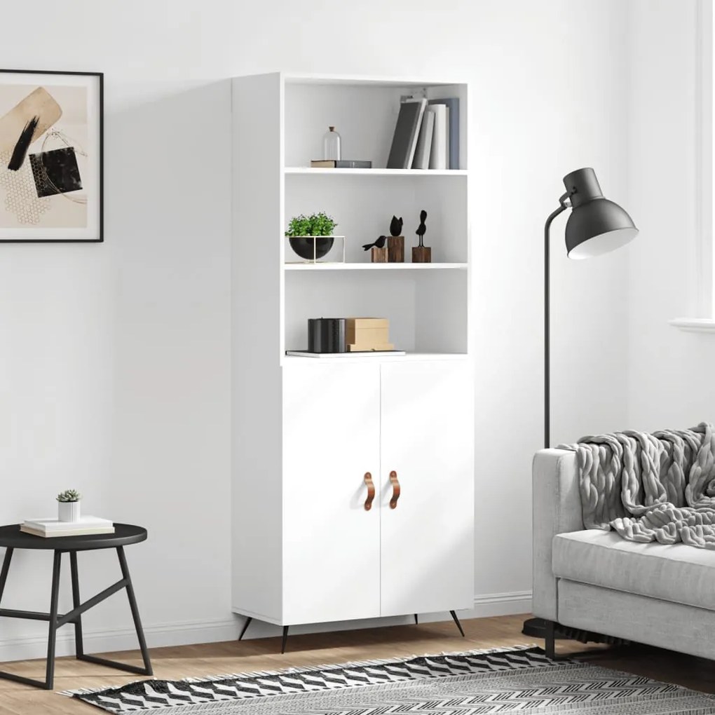 vidaXL Armário alto 69,5x34x180 cm derivados de madeira branco
