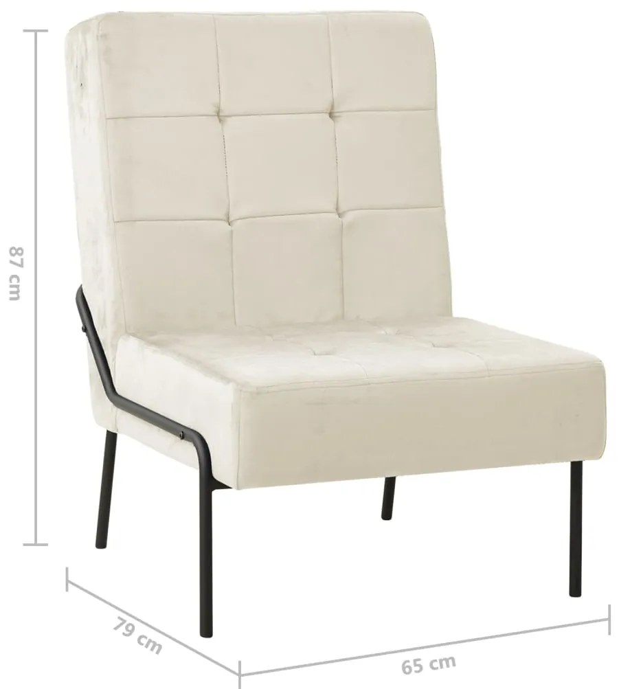 Cadeira de descanso 65x79x87 cm veludo creme