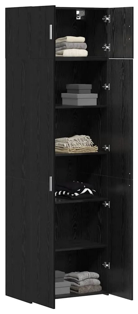 Gabinete de Armazenamento vidaXL Carvalho Preto 70x42.5x225 cm Madeira