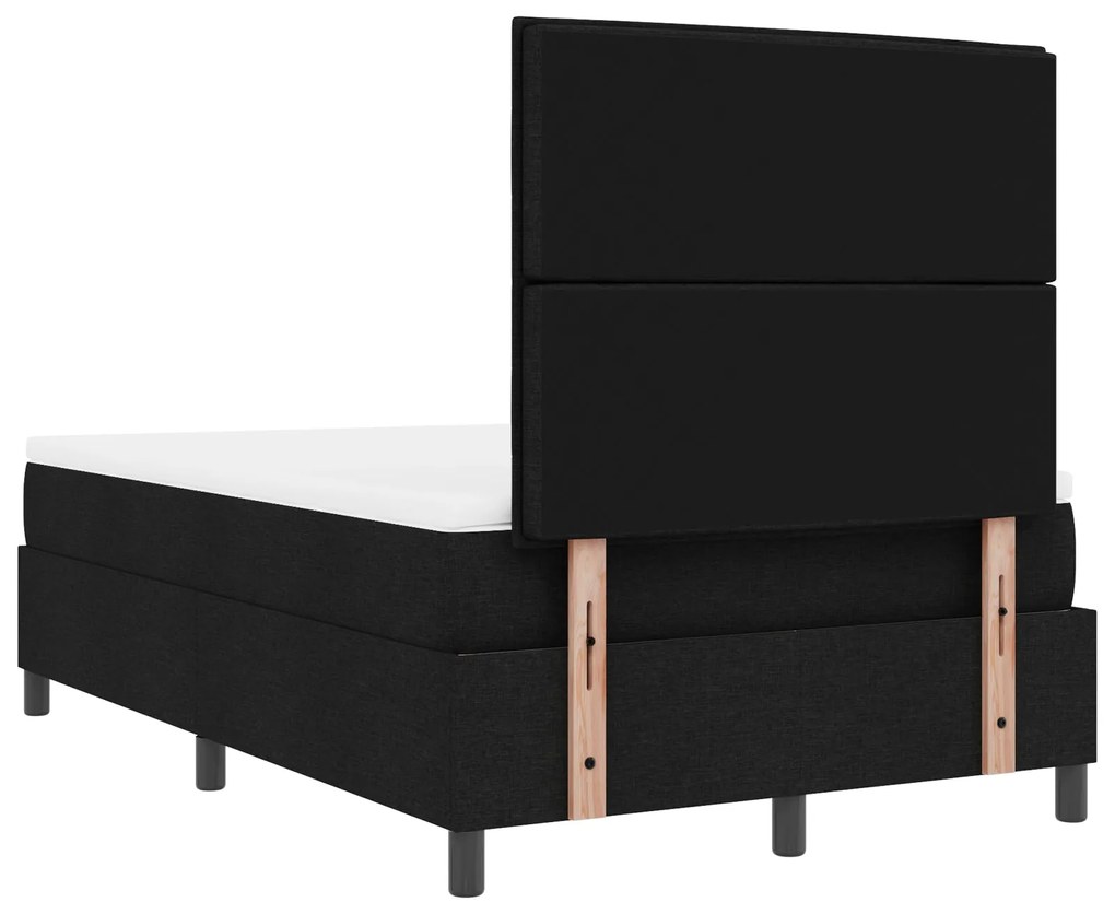 Cama Box com Colchão Preta Pequena Cama de Casal Tecido