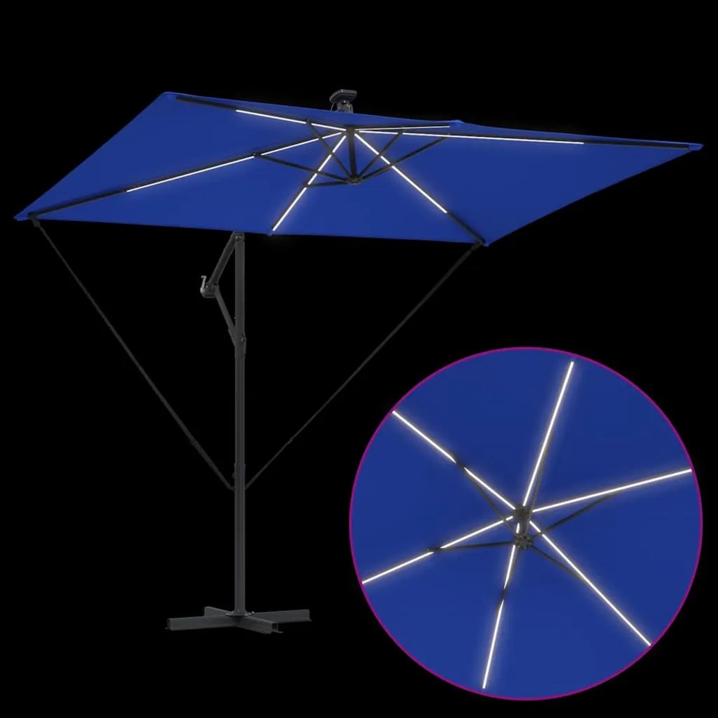 Guarda-sol de Bananeira Cantilever Azul 294 x 200 x 254 cm