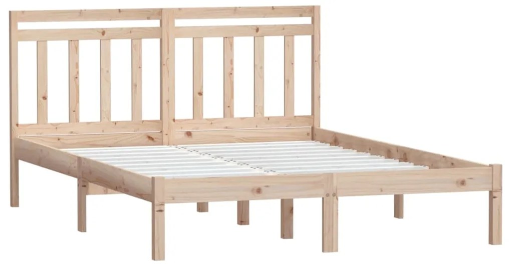 Estrutura de cama casal 135x190 cm madeira maciça