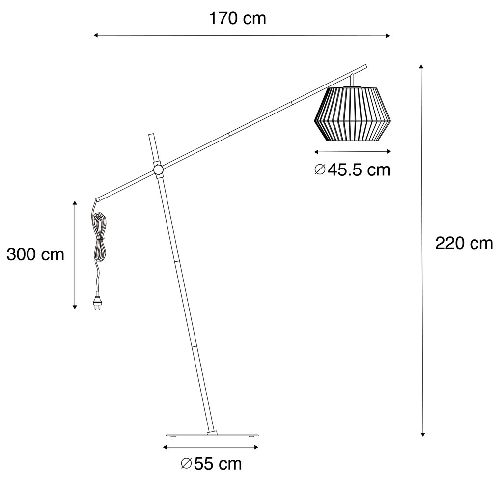 Candeeiro de pé design para exterior preto com abajur branco IP44 - Robbert Design