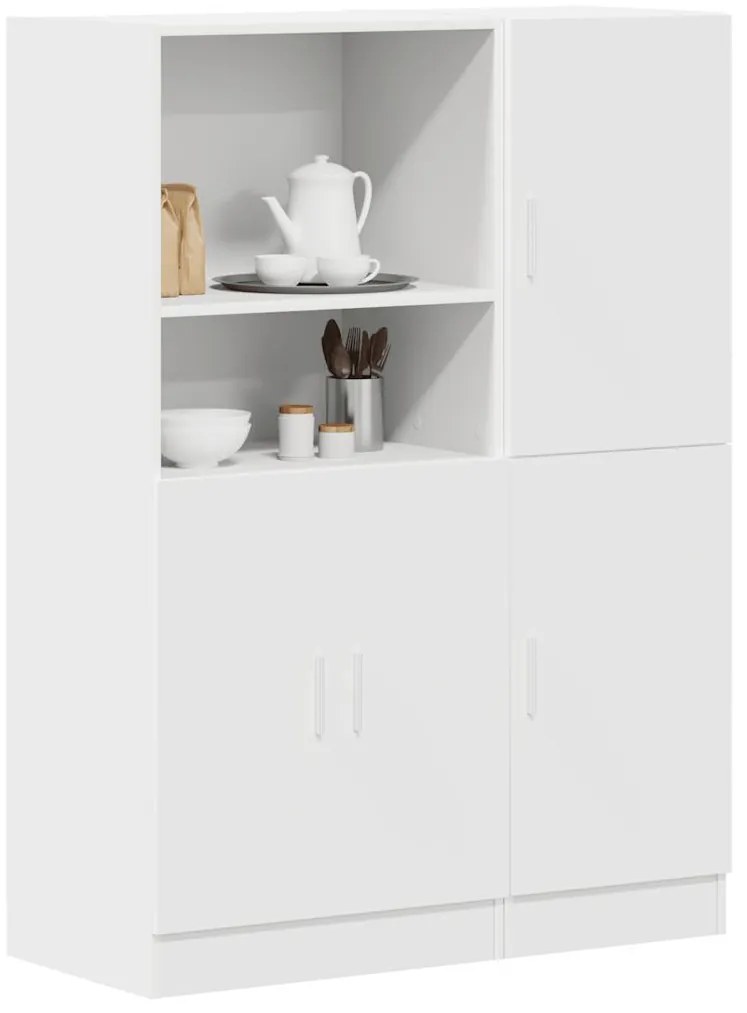 2 pcs armário de cozinha conjunto derivados de madeira branco