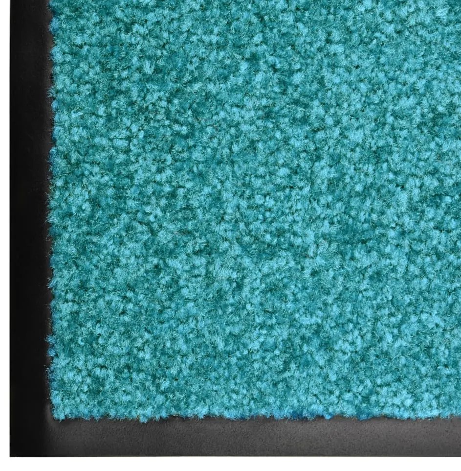 Tapete de porta lavável 60x90 cm azul ciano