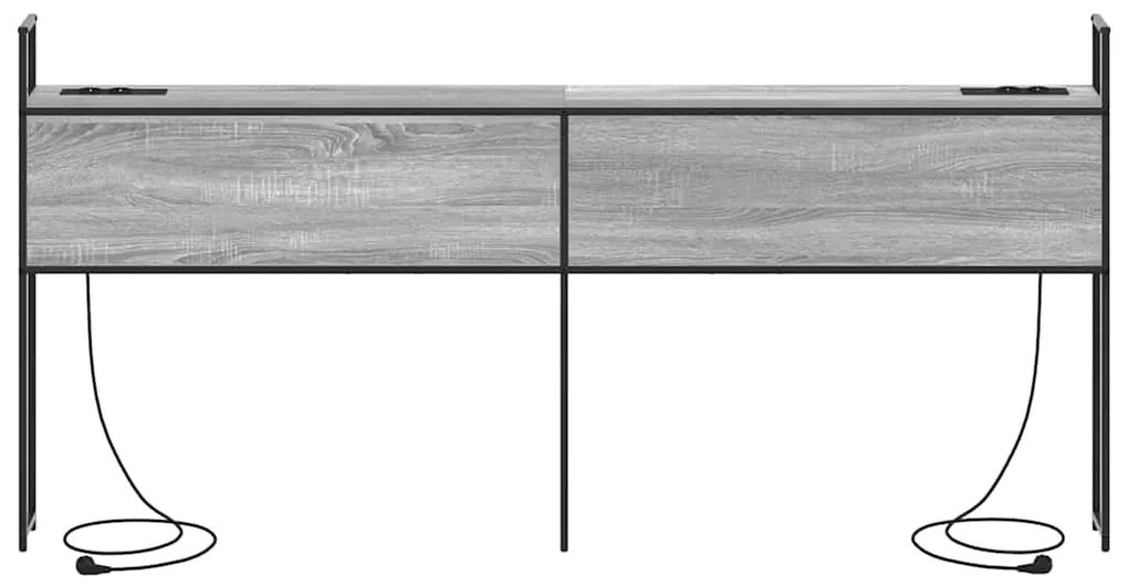 Cabeceira de armazenamento com cabeceira Sonoma cinzento 200 cm