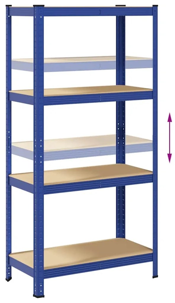 Prateleiras de armazenamento de 4 camadas 2 pcs aço azul