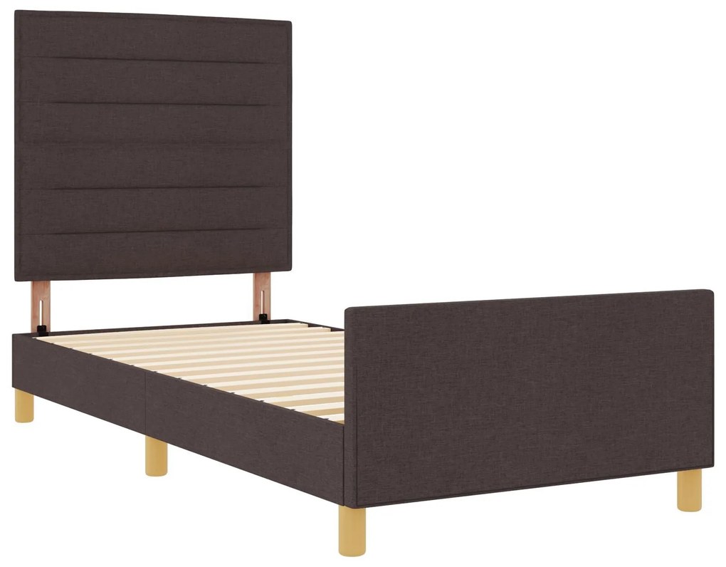 Estrutura de Cama vidaXL Castanho Escuro 90x190 cm Tecido
