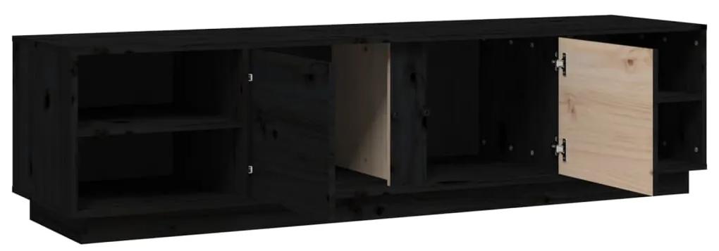 Móvel de TV 156x40x40 cm madeira de pinho maciça preto