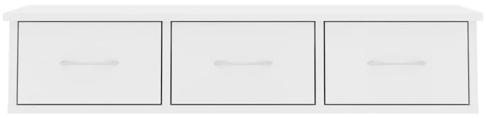 Prateleira gavetas p/ parede 88x26x18,5cm deriv. madeira branco