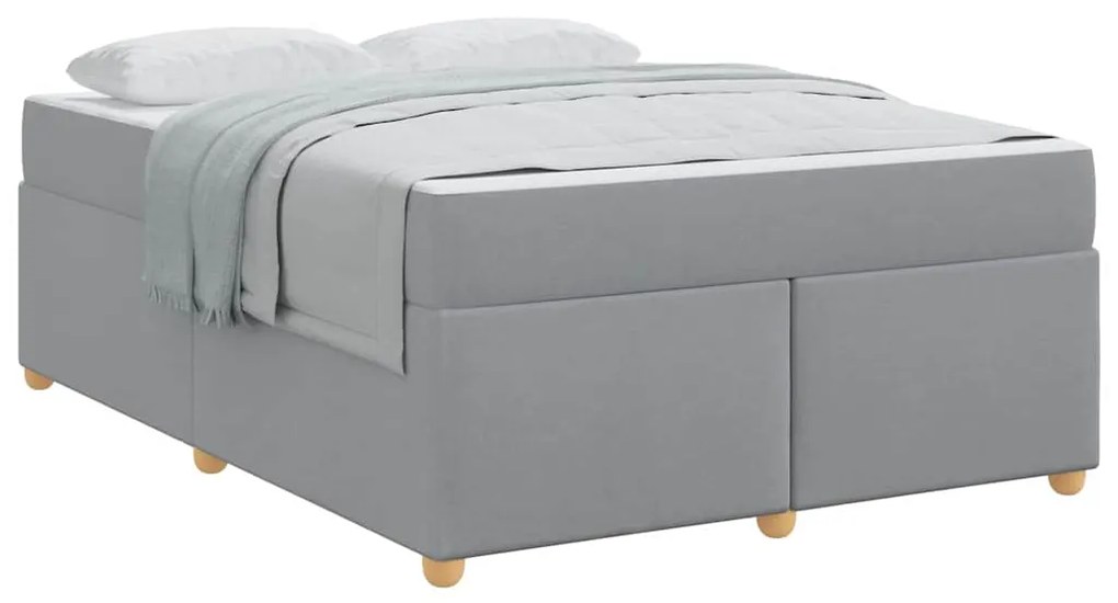 Estrutura de cama com colchão Cinzento-claro 140 x 200 cm