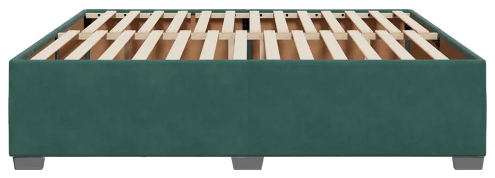 Estrutura de cama sem colchão 180x200 cm veludo verde-escuro