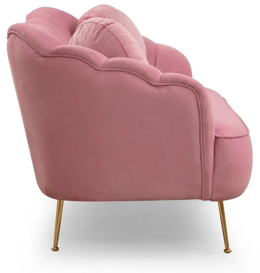 Sofá de 3 Lugares Istiridye – Rosa Pó – 215x90x80 cm