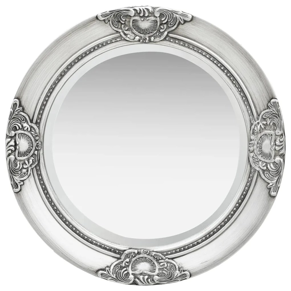 320346 vidaXL Espelho de parede estilo barroco 50 cm prateado