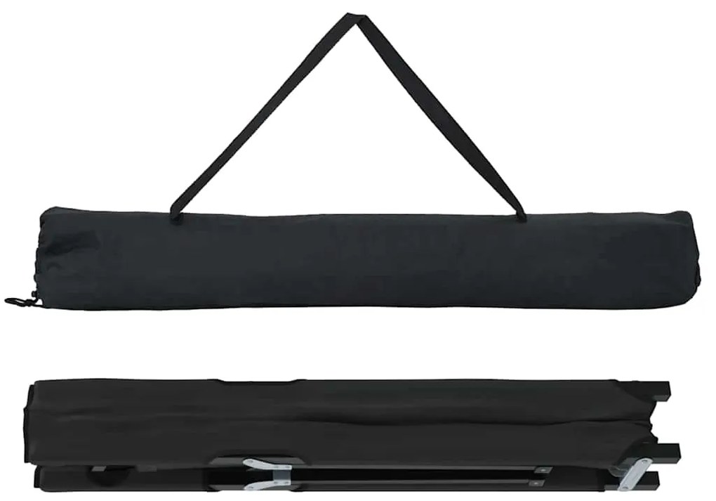 Cama dobrável com bolsa de transporte, preta, em tecido Oxford 600D