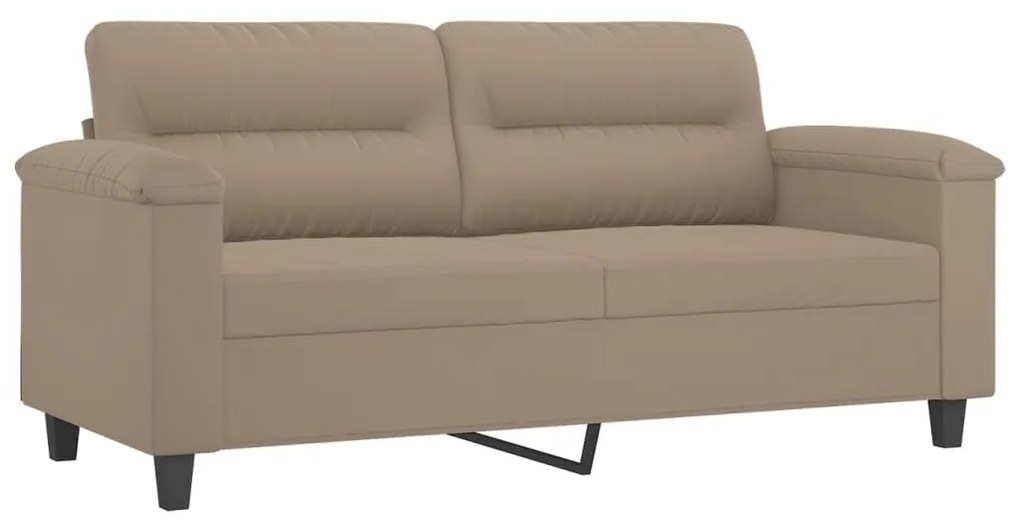 2 pcs conjunto sofás c/ almofadas microfibra cinza-acastanhado