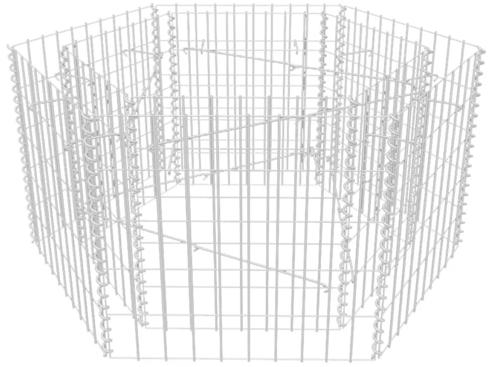 Canteiro elevado/cesto gabião hexagonal 100x90x50 cm