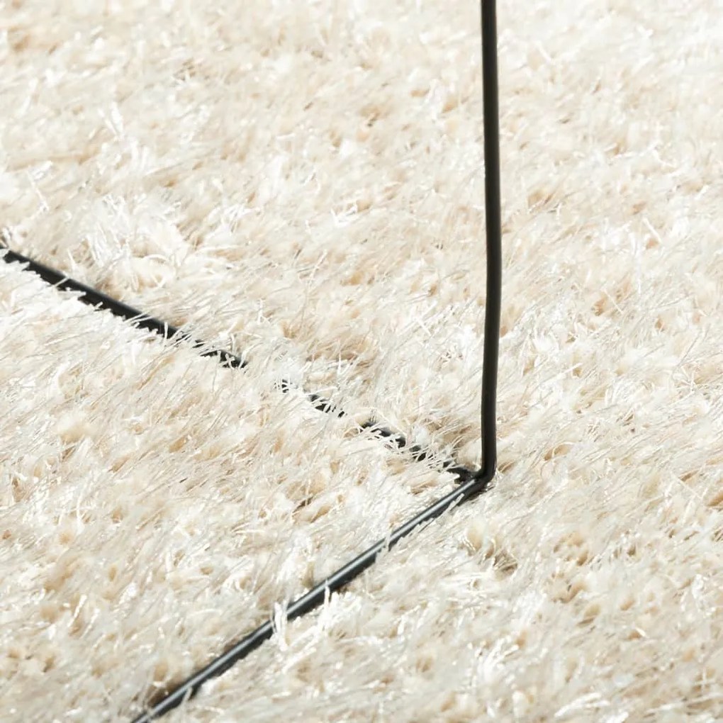 Tapete de pelo alto aspeto brilhante ISTAN 140x200cm cor creme
