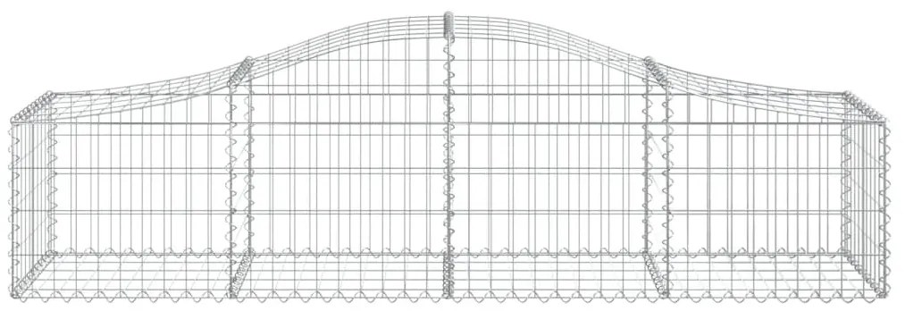 Cestos gabião arqueados 7 pcs 200x50x40/60 cm ferro galvanizado