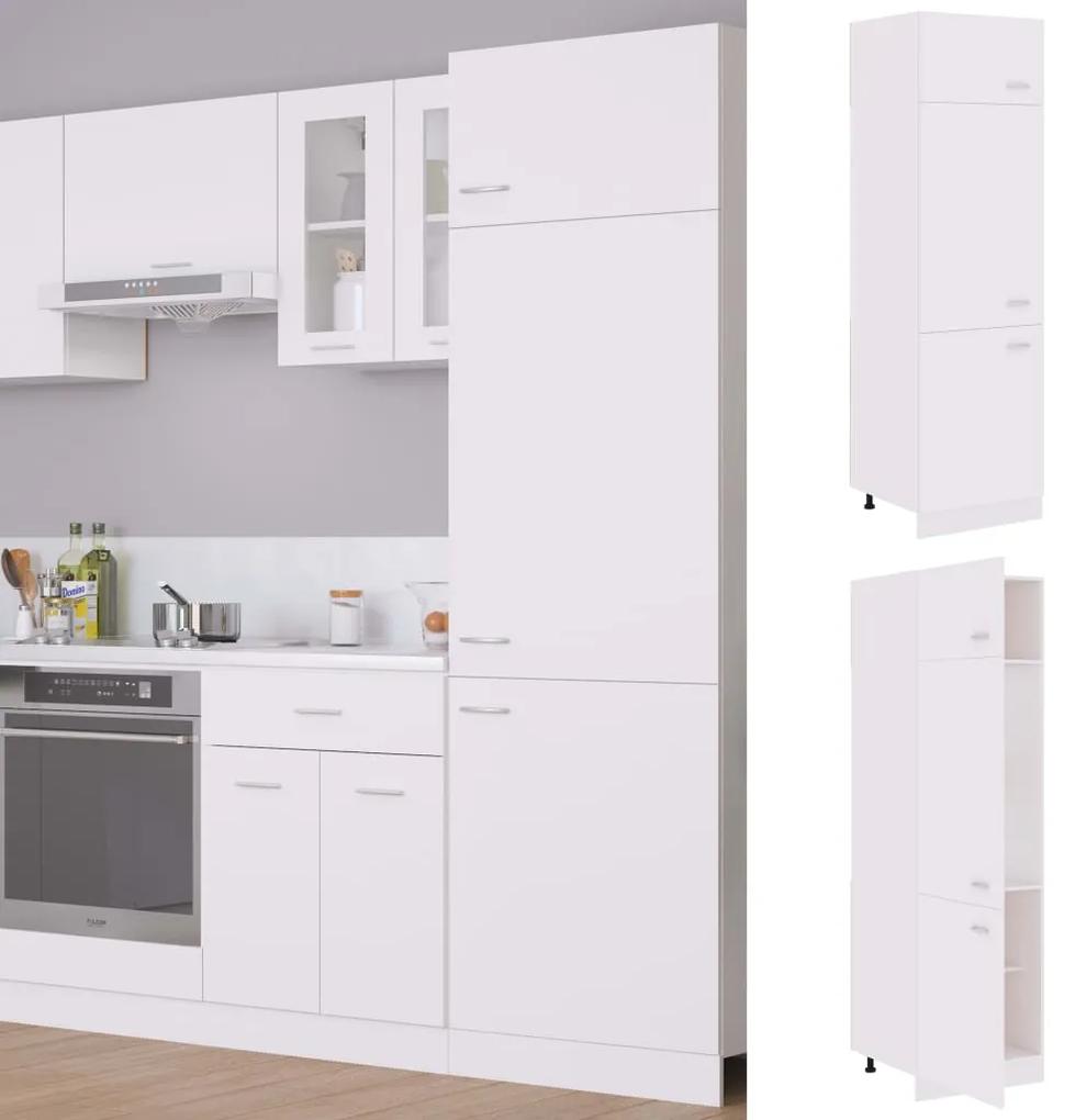 802538 vidaXL Armário para frigorífico 60x57x207 cm contraplacado branco