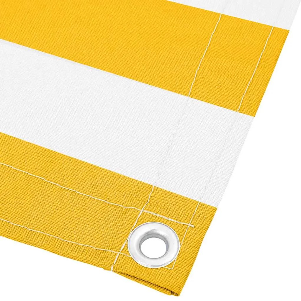Tela de varanda 90x700 cm amarelo e branco riscas