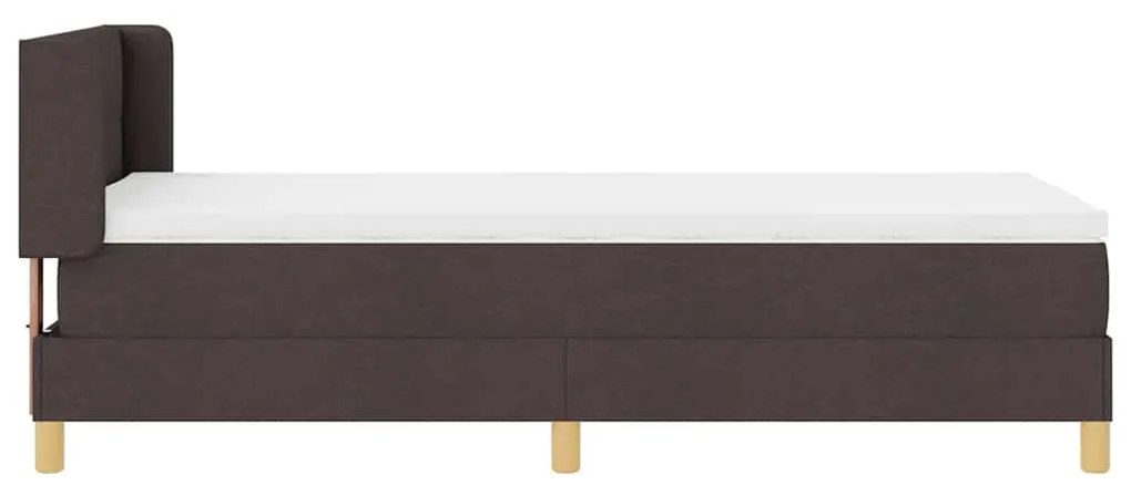 Cama Box Marrom Escuro e Branco 100 x 200 cm tecido